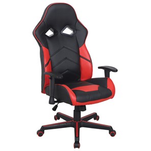 Офисное кресло BRABIX "Storm GM-006", регулируемые подлокотники, экокожа, черное/красное, 532500 в Братске