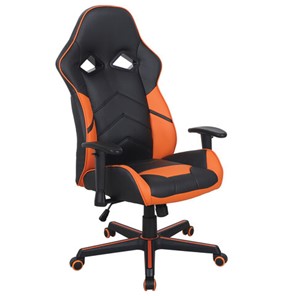 Офисное кресло BRABIX "Storm GM-006", регулируемые подлокотники, экокожа, черное/оранжевое, 532502 в Братске