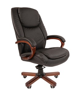 Кресло офисное CHAIRMAN 408 кожа черная в Ангарске