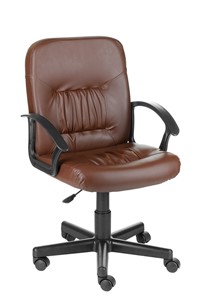 Кресло офисное Чат кожзам коричневый в Ангарске