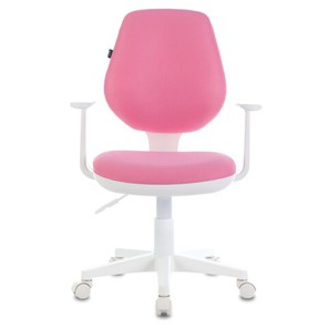Компьютерное кресло Brabix Fancy MG-201W (с подлокотниками, пластик белый, розовое) 532409 в Братске
