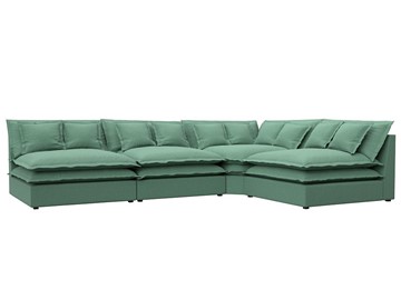 Угловой диван Лига-040, Амур зеленый (рогожка) в Братске