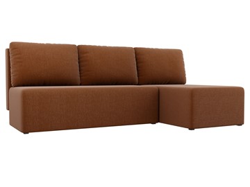 Угловой раскладной диван Поло, Коричневый (рогожка) в Братске