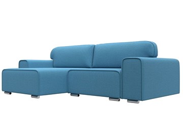Угловой диван с оттоманкой Лига-029, Амур голубой (Рогожка) в Братске