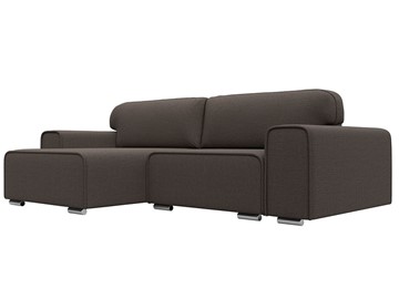 Угловой диван с оттоманкой Лига-029, Амур коричневый (Рогожка) в Братске
