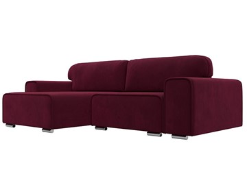 Угловой диван с оттоманкой Лига-029, Бордовый (Микровельвет) в Братске