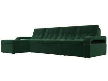 Угловой раскладной диван Лига-035 Лонг, Зеленый (Велюр) в Братске