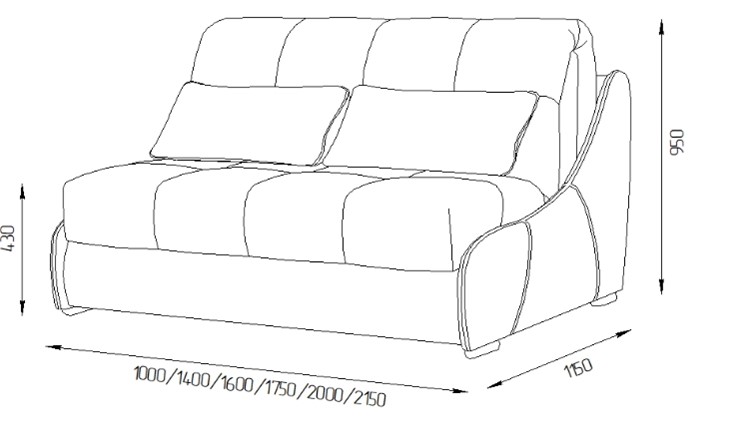 Прямой диван Токио 165 (ППУ) в Иркутске - изображение 2
