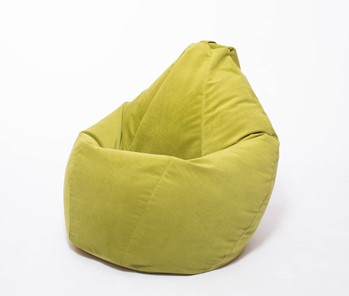Кресло-мешок Груша малое, велюр однотон, травянное в Ангарске