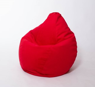 Кресло-мешок Груша большое, велюр однотон, красное в Ангарске