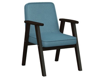 Кресло Ретро ткань голубой, каркас венге в Ангарске