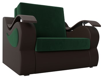 Раскладное кресло Меркурий (60), Зеленый\Коричневый (Велюр\Экокожа) в Братске
