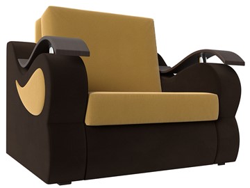 Кресло-кровать Меркурий (60), Желтый\коричневый (Микровельвет\Экокожа) в Ангарске