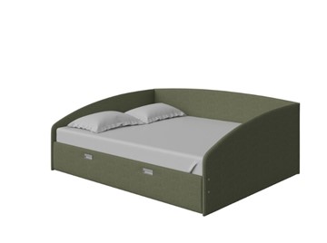 Кровать двуспальная Bono 160х200, Искусственная шерсть (Лама Авокадо) в Братске