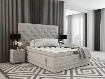 Кровать спальная Classic Compact/Basement 180х200, Флок (Велсофт Серый) в Ангарске