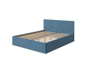 Кровать двуспальная Vector Plus 180х200, Велюр (Monopoly Прованский синий (792)) в Ангарске