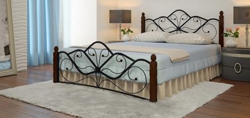 Двуспальная кровать Венера 1, 1600, черный/шоколад в Ангарске