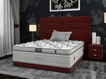 Спальная кровать Modern Compact/Ваsement 160х200, Микровелюр (Manhattan Гранатовый) в Братске