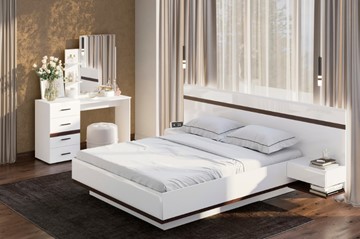 Модульная спальня Соло, белый/белый глянец/венге в Ангарске
