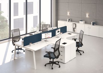 Комплект офисной мебели А4 (металлокаркас TRE) белый премиум / металлокаркас белый в Ангарске