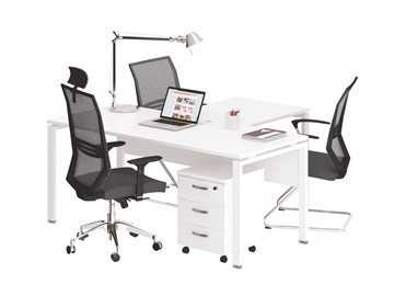 Офисный набор мебели А4 (металлокаркас UNO) белый премиум / металлокаркас белый в Братске