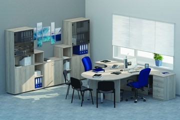 Офисный комплект мебели Twin для 2 сотрудников с совмещенными столами в Ангарске
