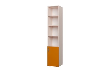 Детский шкаф-пенал 400 1Д Млечный дуб, Оранжевый в Ангарске