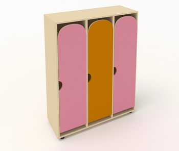 Детский шкаф ШГ3 Беж+Розовый+Оранжевый в Ангарске