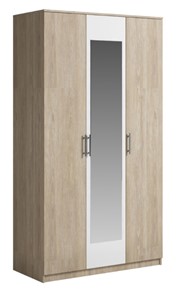 Шкаф 3 двери Genesis Светлана, с зеркалом, белый/дуб сонома в Ангарске