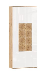 Шкаф двухстворчатый Фиджи с декоративными накладками 659.310, Дуб Золотой/Белый в Ангарске