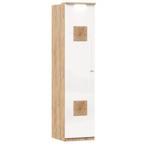 Шкаф одностворчатый с декор. накладками Фиджи 659.225, белый в Ангарске