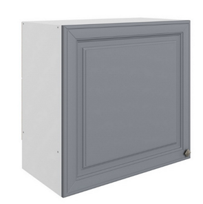 Навесной шкаф Мишель под вытяжку L600 H566 (1 дв. гл.) эмаль (белый/серый) в Братске