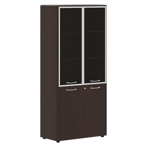Шкаф комбинированный с дверьми в алюминиевой рамке с замком DIONI Венге DHC 85.7(Z)  (850х430х1930) в Братске