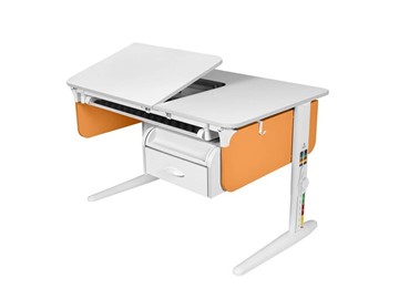 Детский стол-трансформер L/70-45 (СУТ.62)  + Tumba 8 белый-оранжевый/белый/белый с лотком в Ангарске