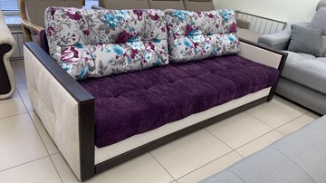 Прямой диван Татьяна 4 БД М531-11 фиол ,фловерс 4 в Ангарске