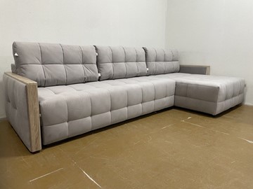 Угловой диван с оттоманкой Татьяна 4 Декор дуб Карат 17 велюр в Ангарске
