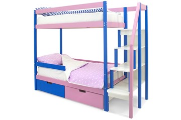 Детская 2-этажная кровать Svogen синий-лаванда в Братске