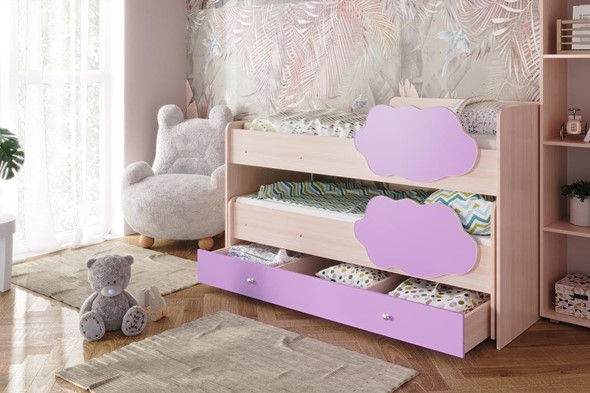 Детская двухэтажная кровать Соник 1.6 с ящиком, Ирис в Ангарске - изображение