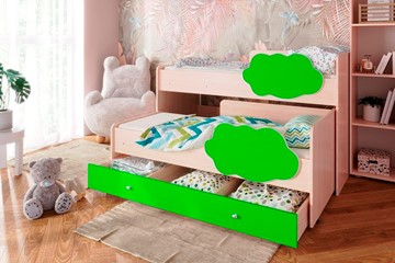 Детская двухъярусная кровать Соник 1.6 с ящиком, Лайм в Братске