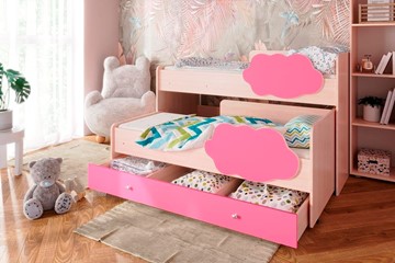 Детская двухэтажная кровать Соник 1.6 с ящиком, Розовый в Братске
