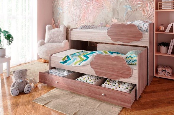 Детская двухъярусная кровать Соник 1.6 с ящиком, Ясень Шимо в Братске - изображение