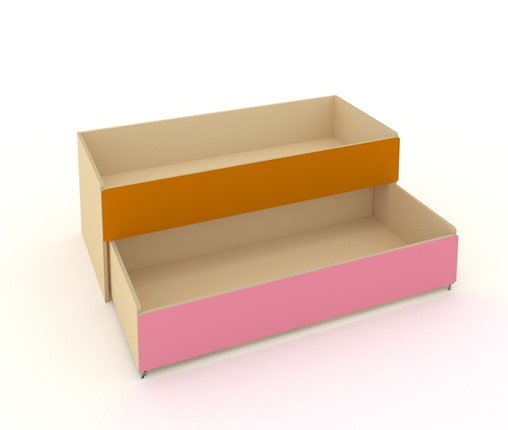 Кровать в детскую 2-х уровневая КД-2, Беж + Оранжевый + Розовый в Ангарске - изображение