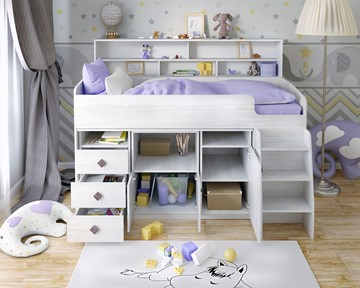 Детская кровать-чердак Малыш-5, цвет Винтерберг в Ангарске - предосмотр 3