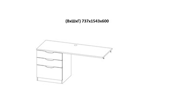 Кровать детская с письменным столом и шкафом POLINI Kids Simple Белый / Бетон в Братске - предосмотр 9