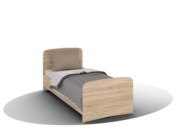 Кровать детская  ВЕГА Кровать Кр-08 900 с плоским основанием (Сонома) в Братске - изображение