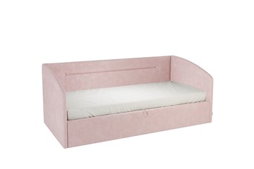 Кровать детская 0.9 Альба (Софа), нежно-розовый (велюр) в Ангарске