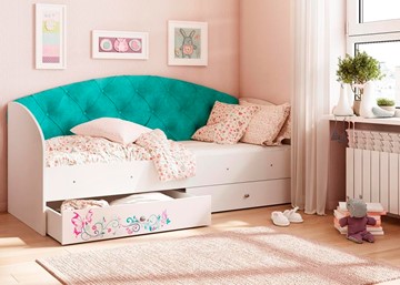 Односпальная детская кровать Эльза без бортика, Бирюза (латы) в Ангарске