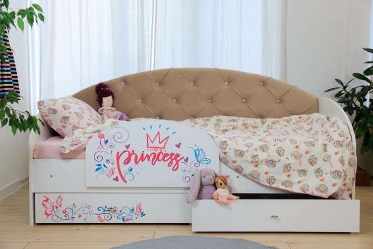 Детская кровать Эльза с бортиком, Бежевый (латы) в Ангарске - изображение 5
