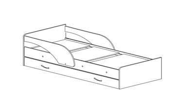 Детская кровать с ящиками Максимка, цвет Млечный дуб в Братске - предосмотр 1