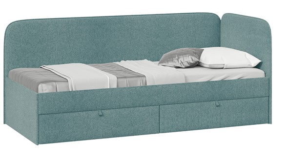Кровать подростковая Молли тип 1 (80), Микровелюр Scandi Indigo 11 в Ангарске - изображение